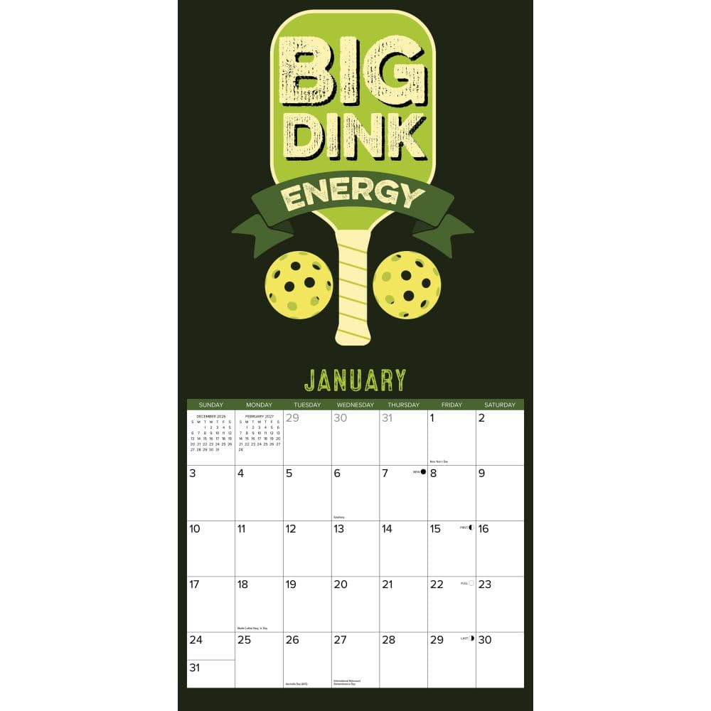 Pickleball 2027 Wall Calendar Second Alternate Image