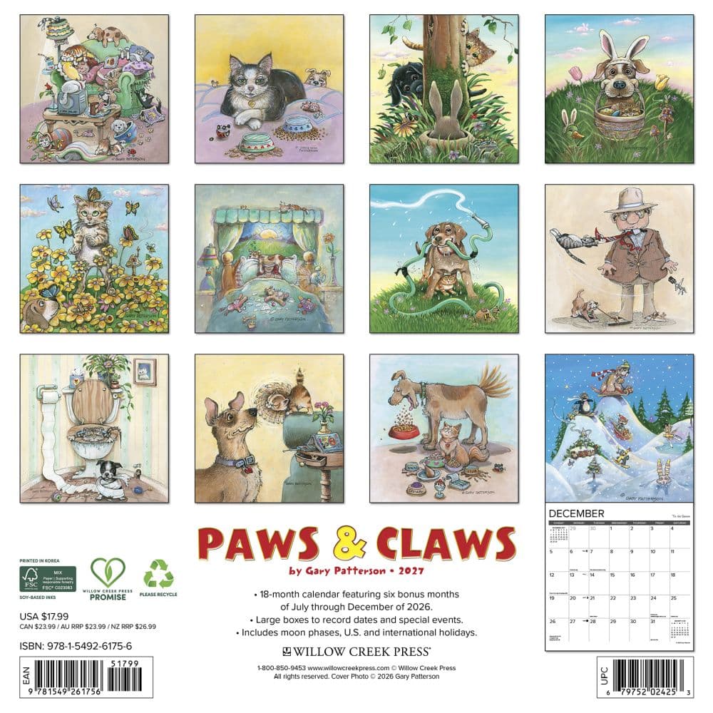 Paws and Claws 2027 Wall Calendar by Gary Patterson First Alternate Image