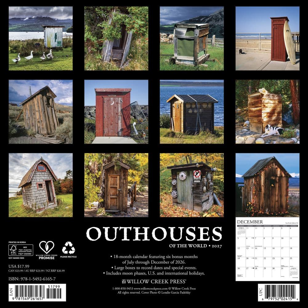 Outhouses 2027 Wall Calendar First Alternate Image
