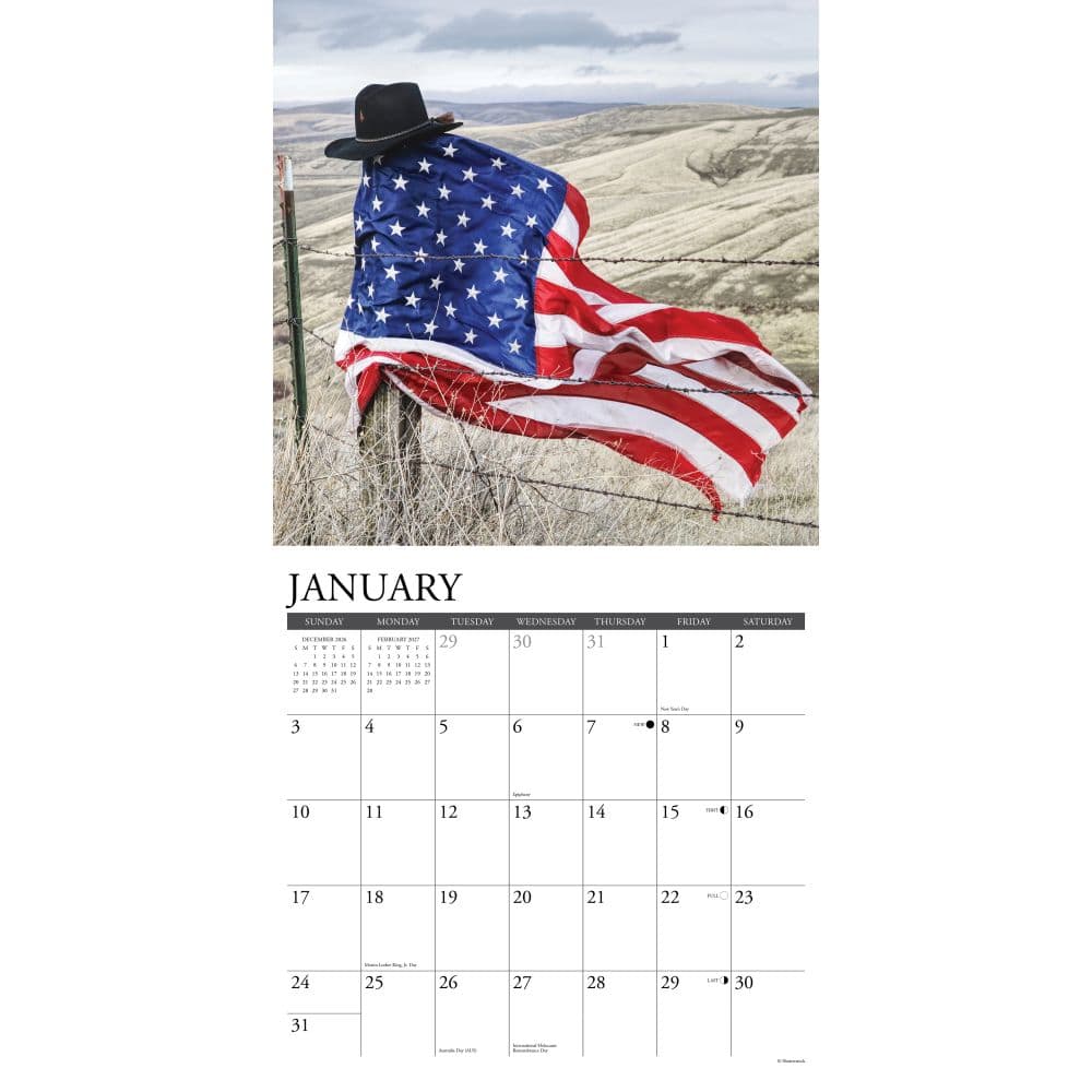 Old Glory 2027 Wall Calendar Second Alternate Image