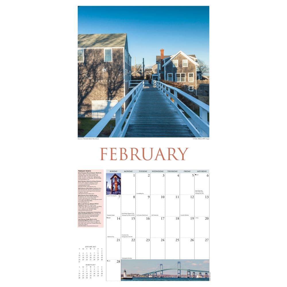 New England Travel and Events 2027 Wall Calendar Second Alternate Image