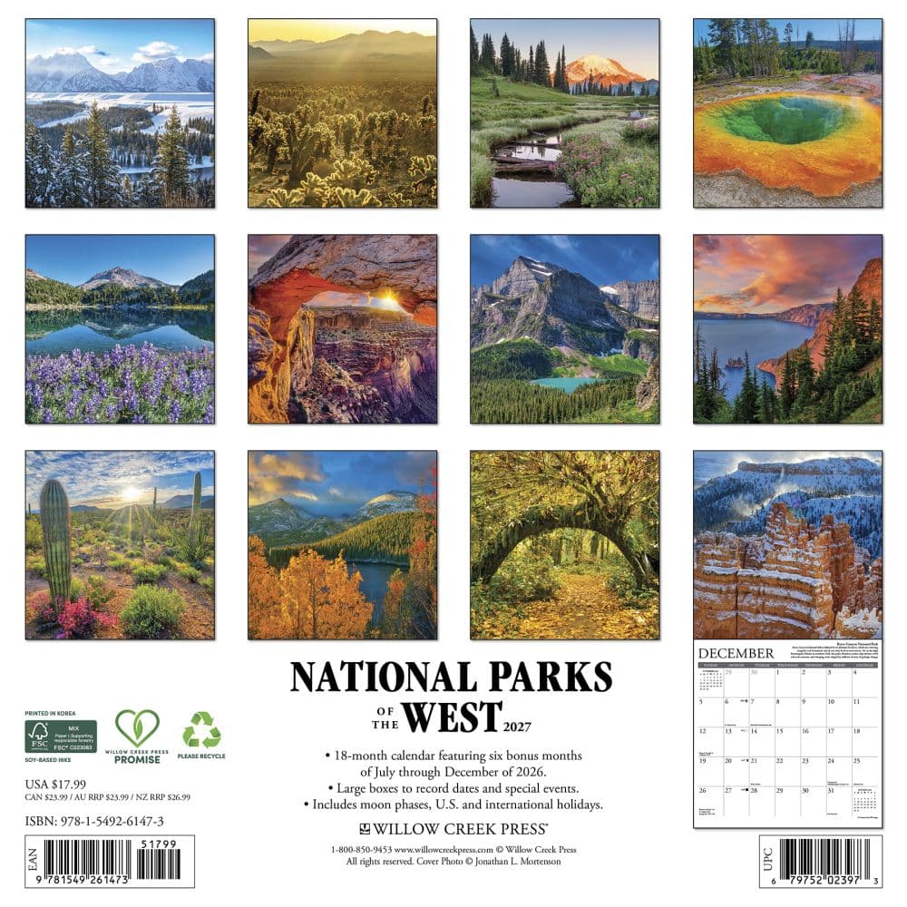 National Parks West 2027 Wall Calendar First Alternate Image
