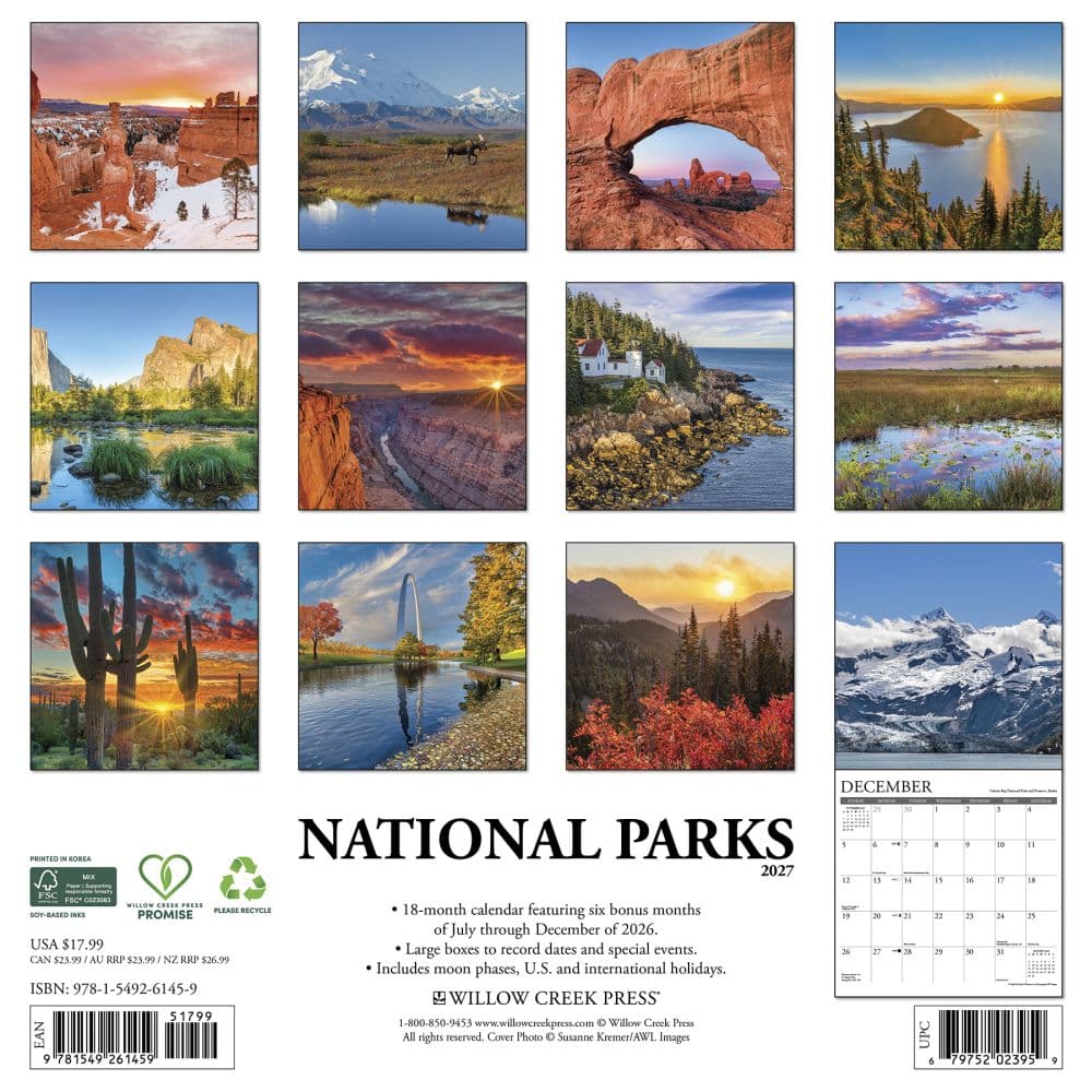 National Parks 2027 Wall Calendar First Alternate Image