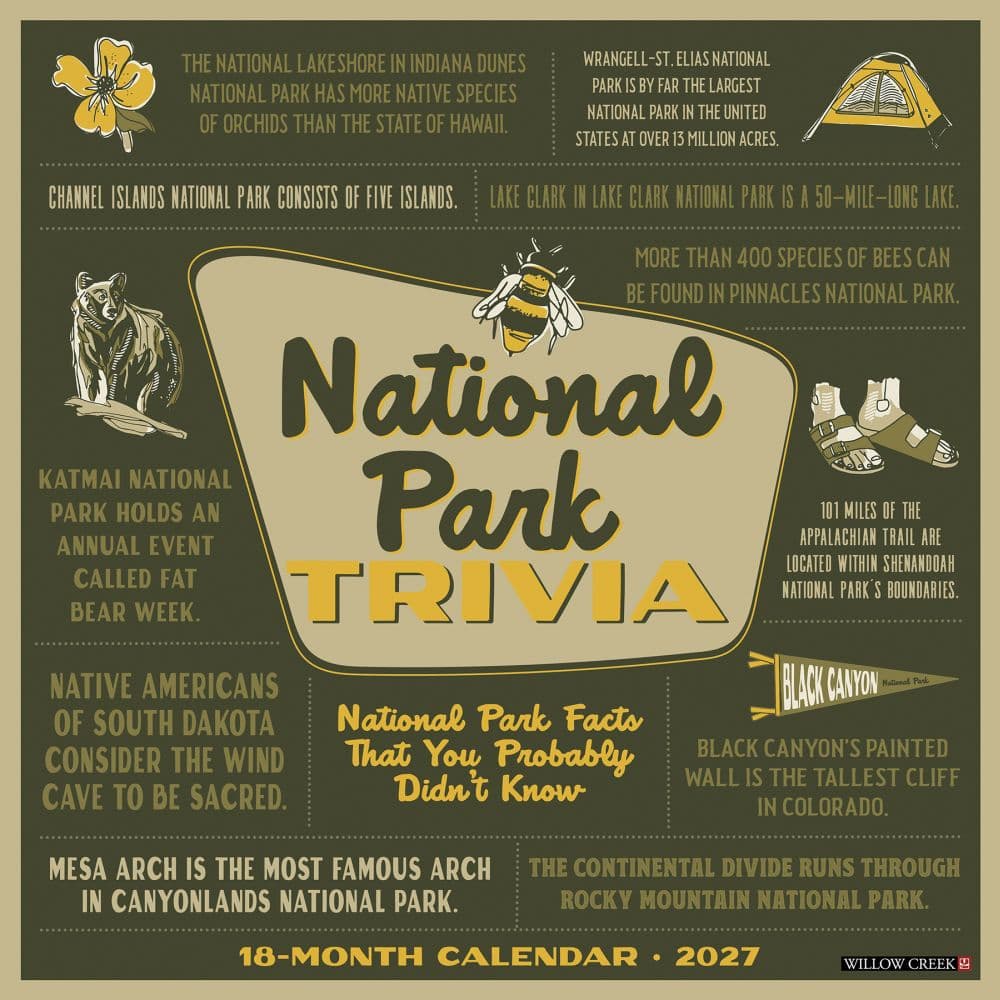 National Park Trivia 2027 Wall Calendar Main Product Image