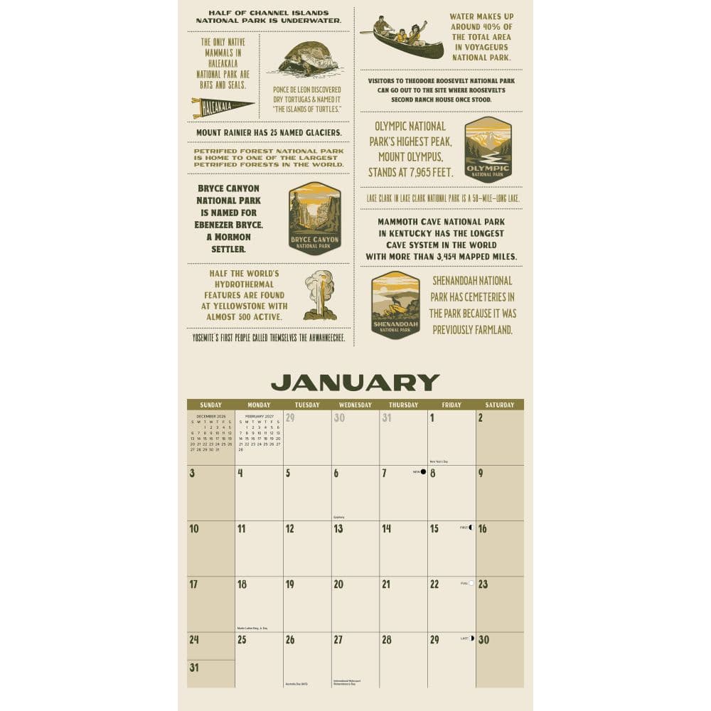 National Park Trivia 2027 Wall Calendar Second Alternate Image