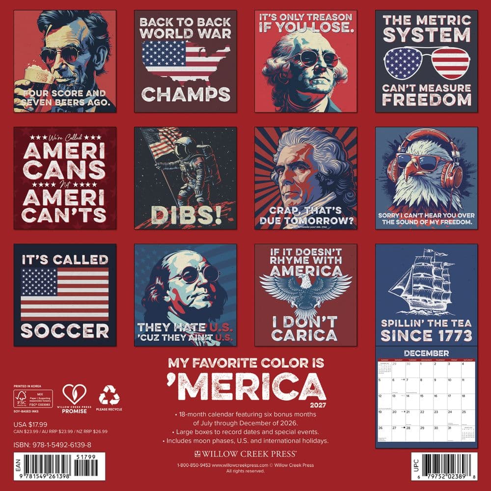 My Favorite Color Is Merica 2027 Wall Calendar First Alternate Image