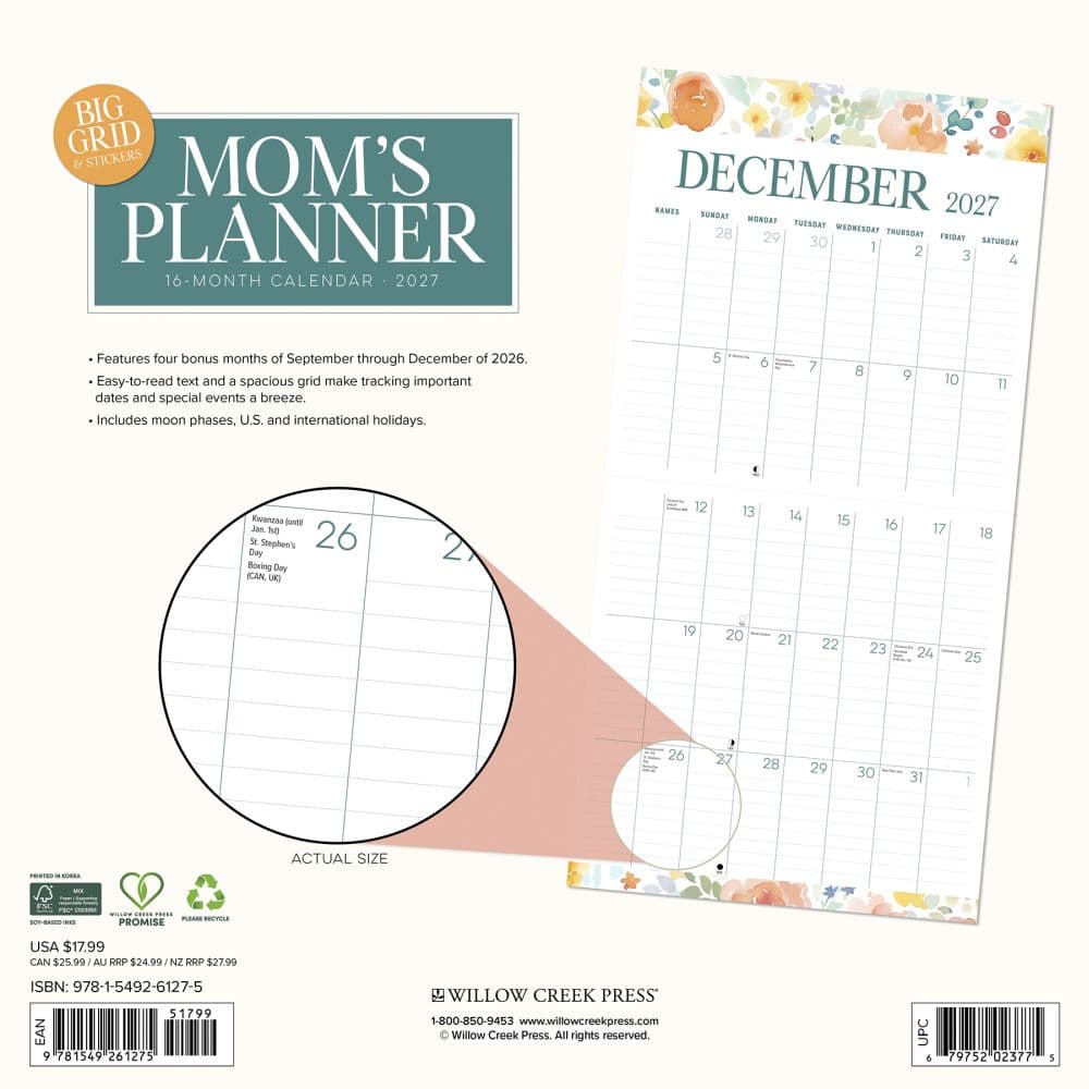 Moms Planner 2027 Wall Calendar First Alternate Image