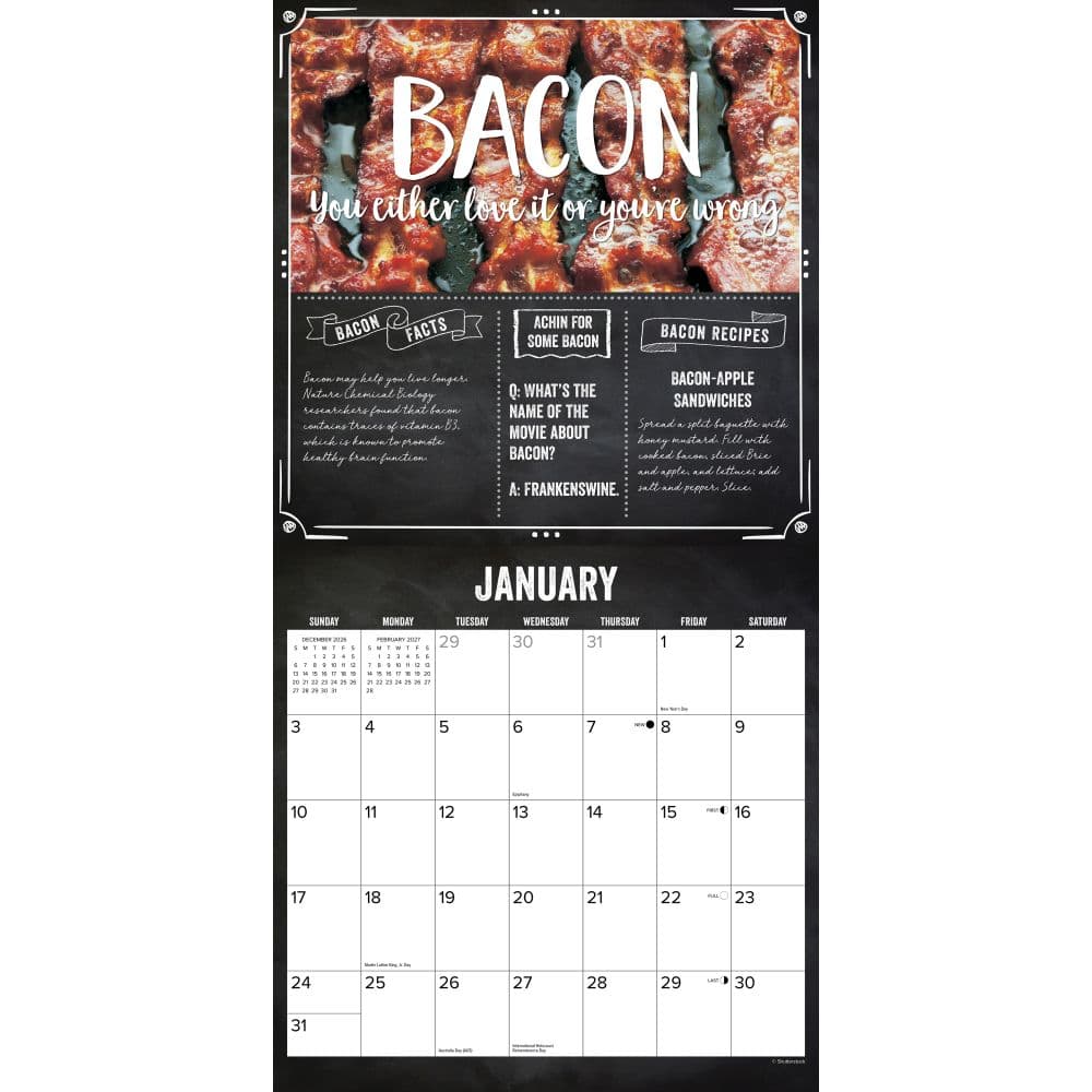 MMMMMMMM Bacon 2027 Wall Calendar Second Alternate Image