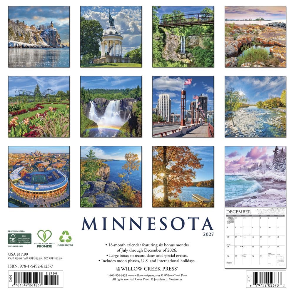 Minnesota 2027 Wall Calendar First Alternate Image