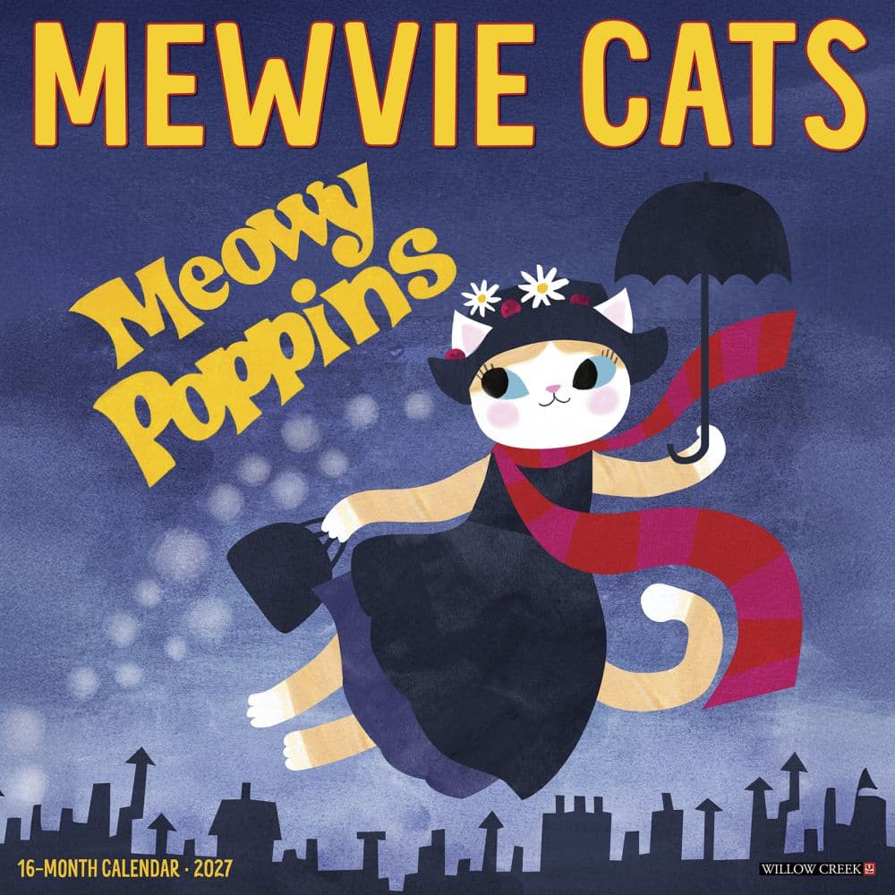Mewvie Cats 2027 Wall Calendar