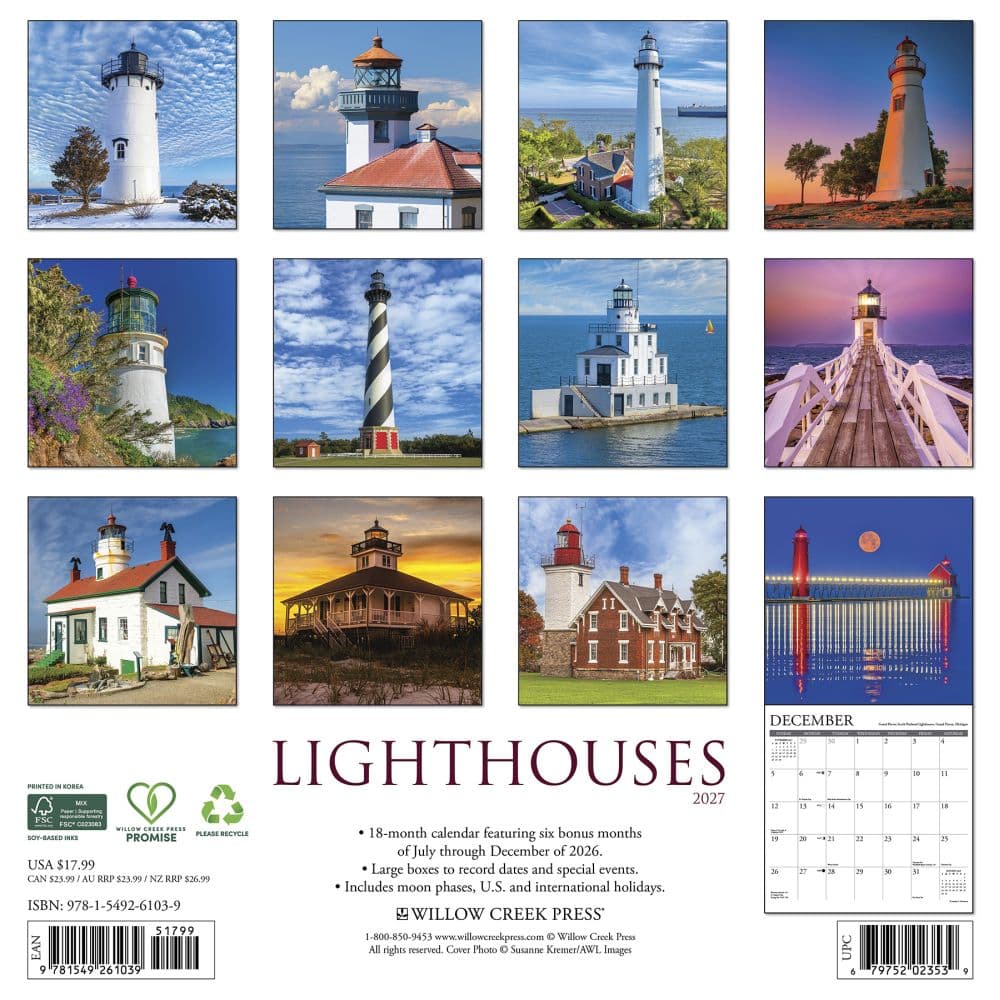 Lighthouses 2027 Wall Calendar First Alternate Image