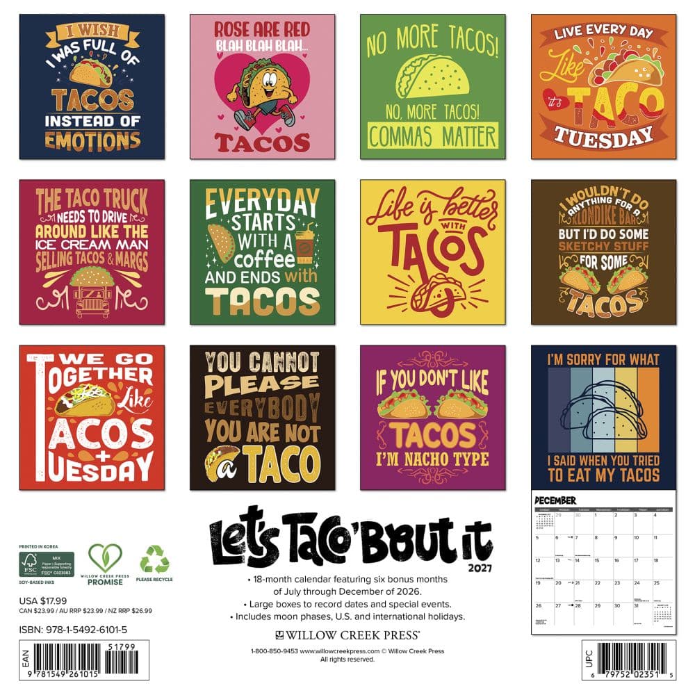Lets Taco About It 2027 Wall Calendar First Alternate Image