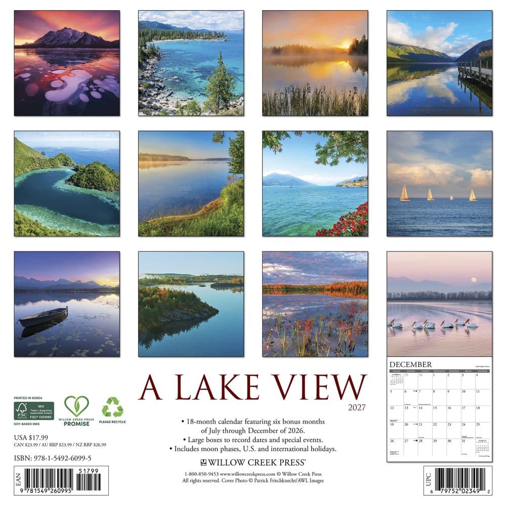 Lake View 2027 Wall Calendar First Alternate Image