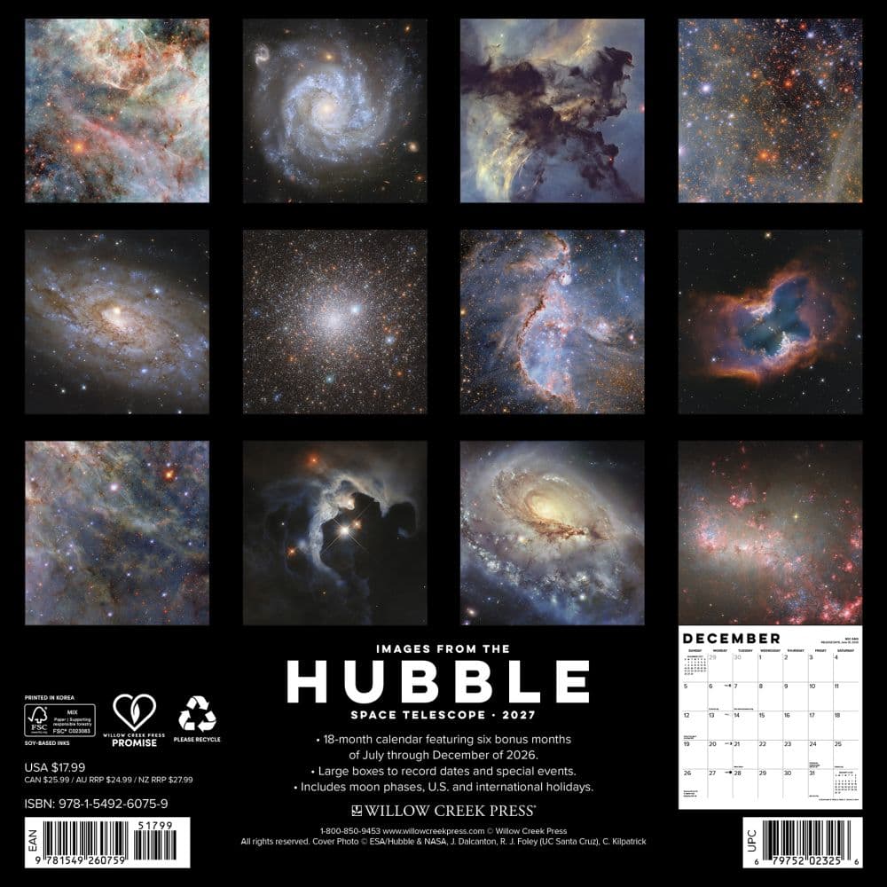 Images From The Hubble Space Telescope 2027 Wall Calendar First Alternate Image