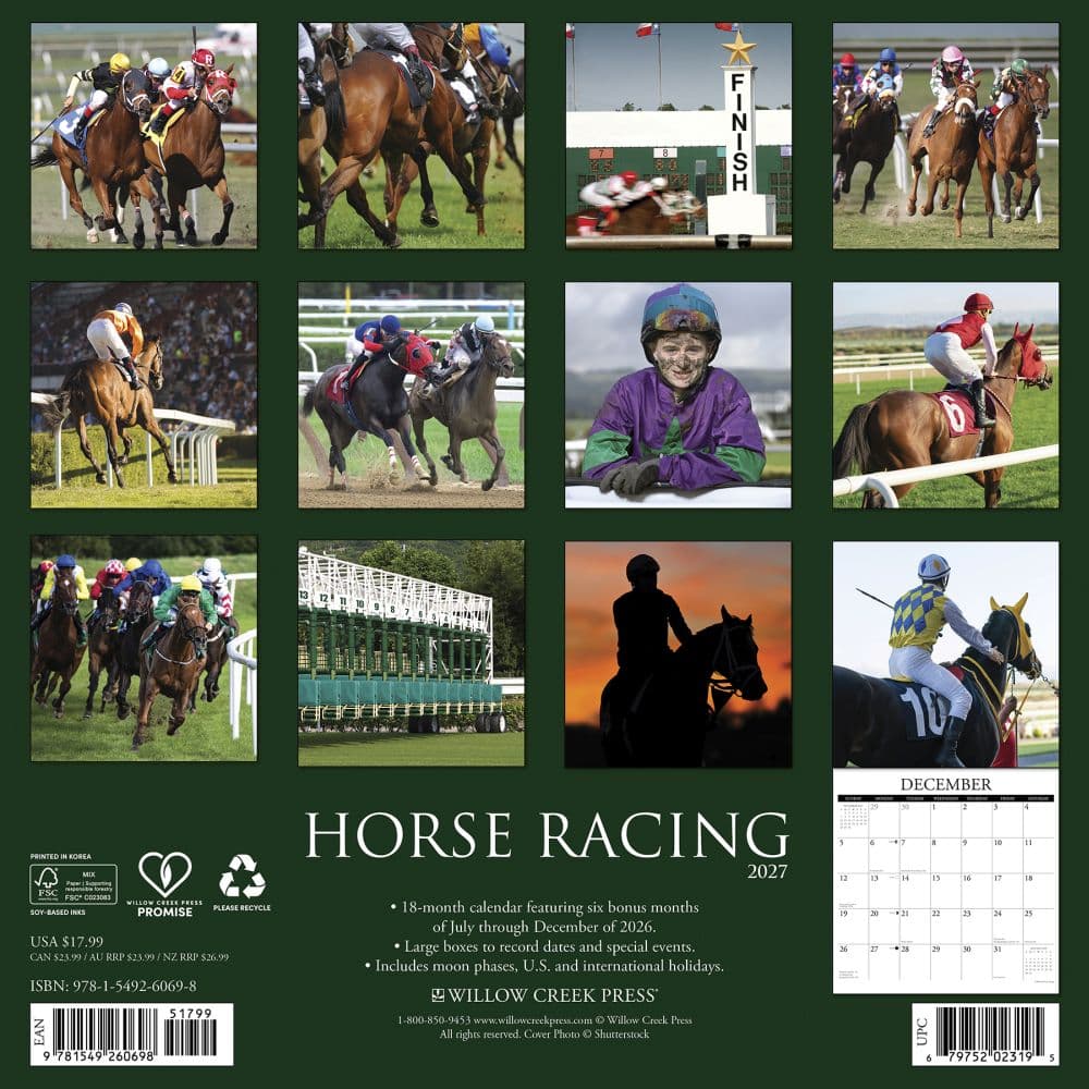 Horse Racing 2027 Wall Calendar First Alternate Image