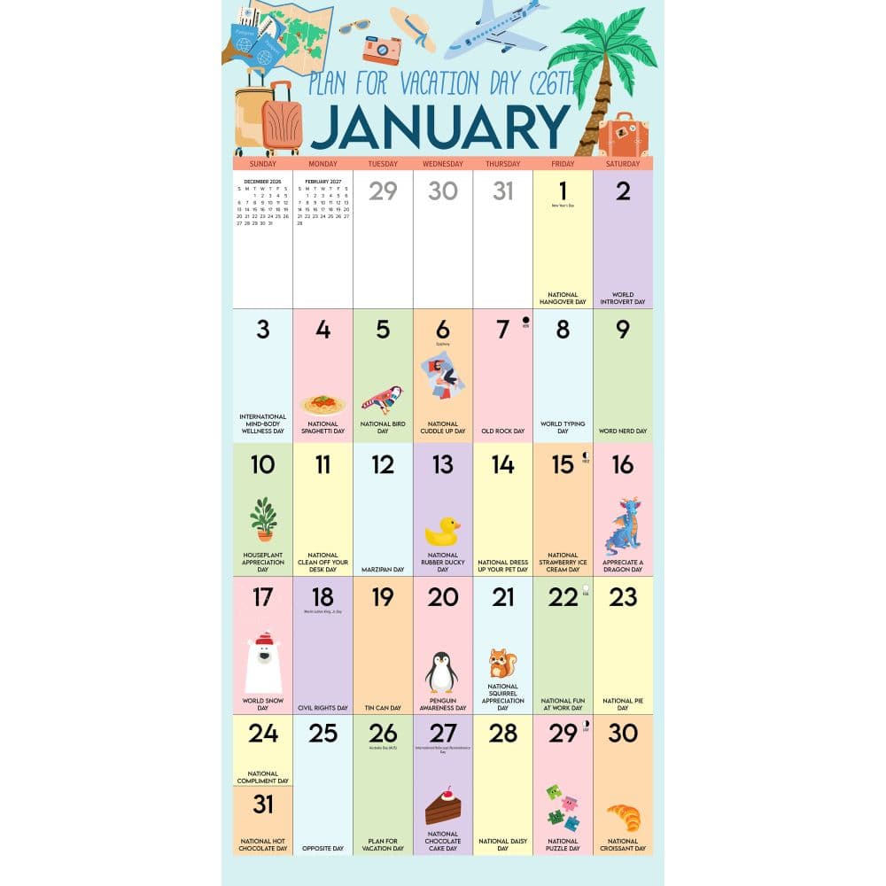 Holidays for Days 2027 Wall Calendar Second Alternate Image