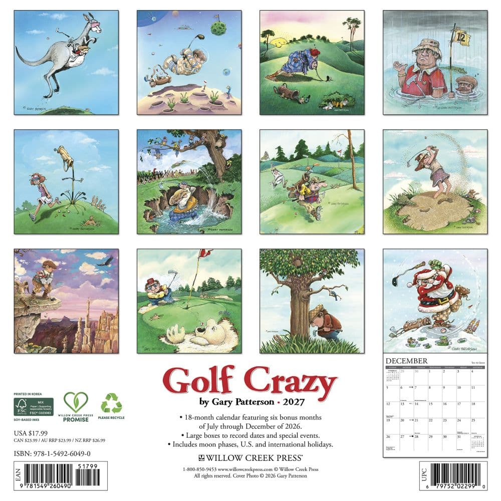 Golf Crazy 2027 Wall Calendar by Gary Patterson First Alternate Image