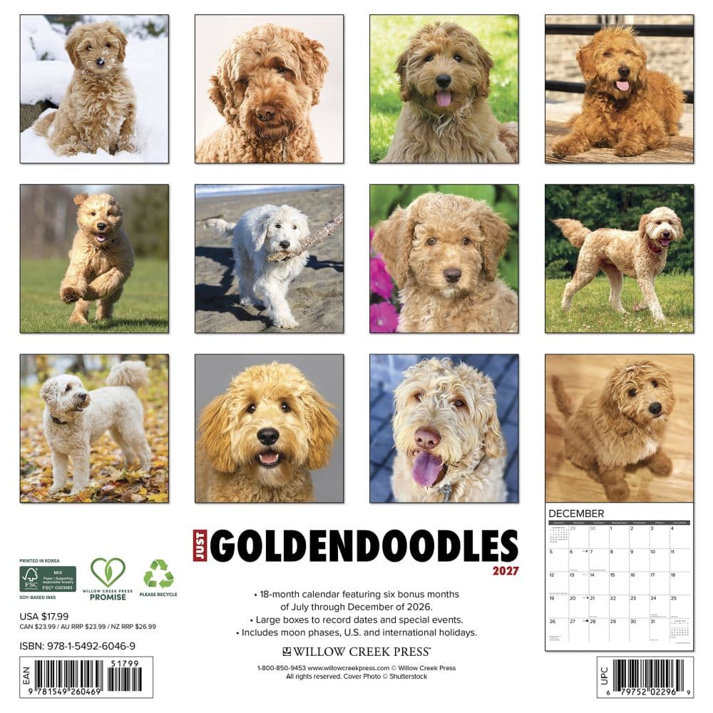 Just Goldendoodles 2027 Wall Calendar First Alternate Image