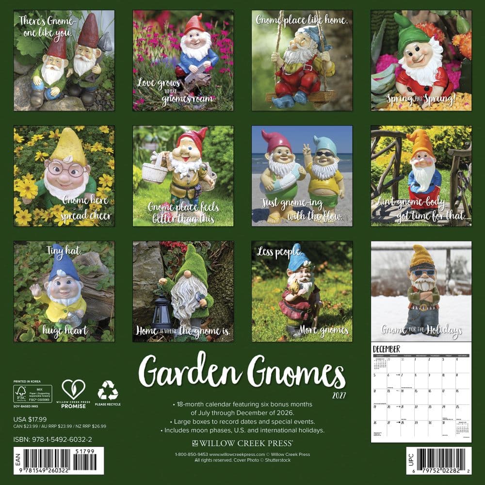 Garden Gnomes 2027 Wall Calendar First Alternate Image
