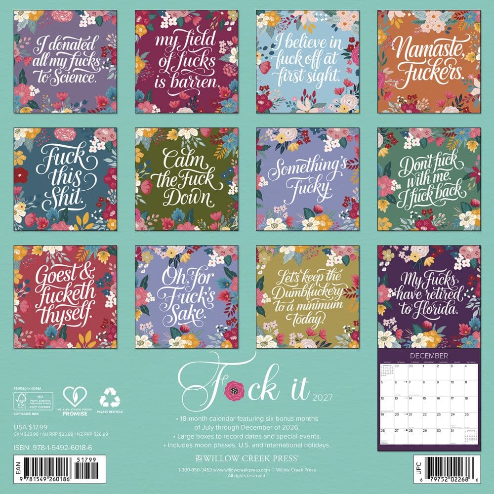 Fck It Floral 2027 Wall Calendar First Alternate Image