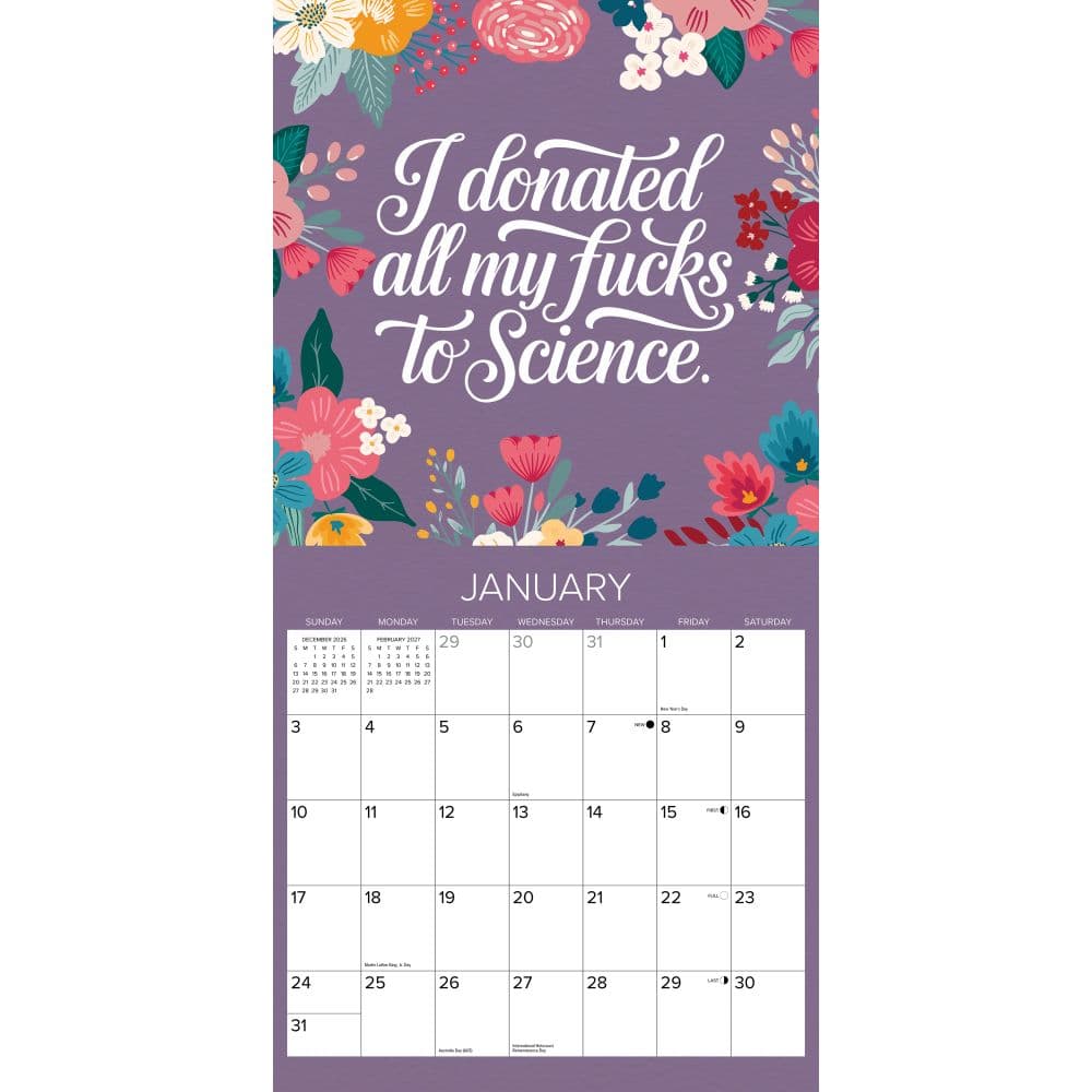 Fck It Floral 2027 Wall Calendar Second Alternate Image