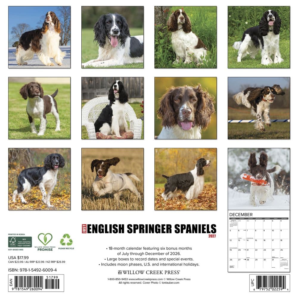 Just English Springer Spaniels 2027 Wall Calendar First Alternate Image