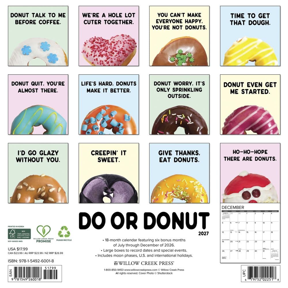 Do or Donut 2027 Wall Calendar First Alternate Image