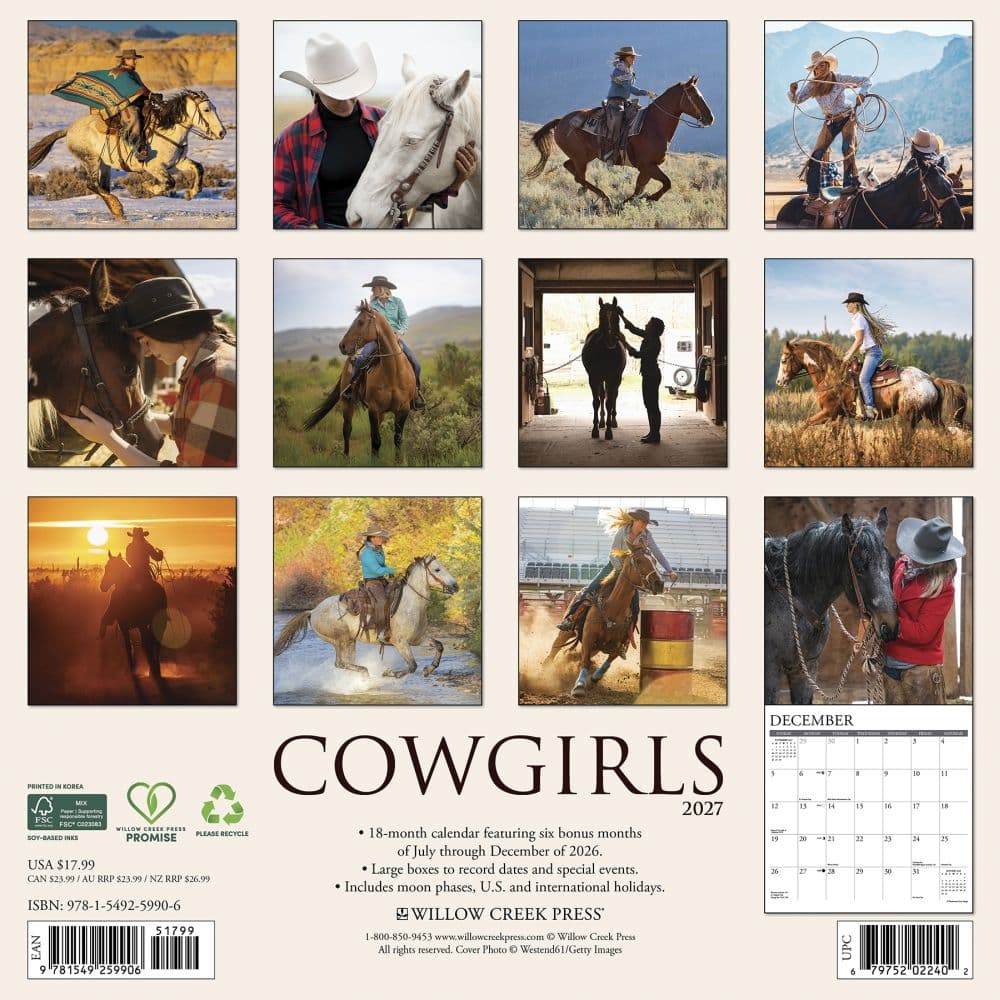 Cowgirls 2027 Wall Calendar First Alternate Image