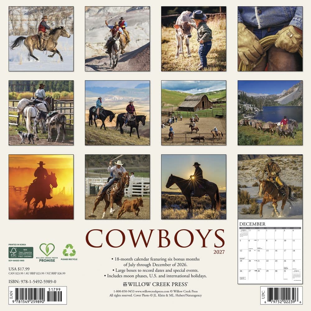 Cowboys 2027 Wall Calendar First Alternate Image