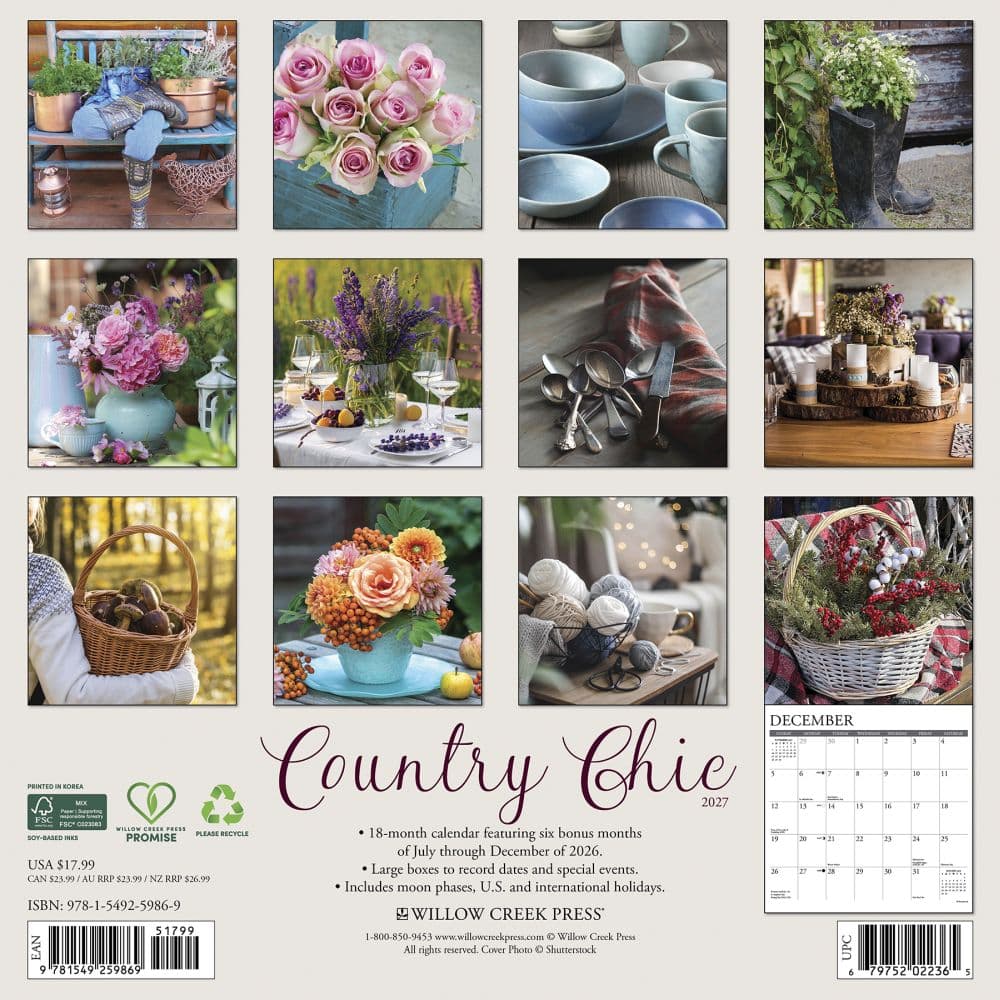 Country Chic 2027 Wall Calendar First Alternate Image