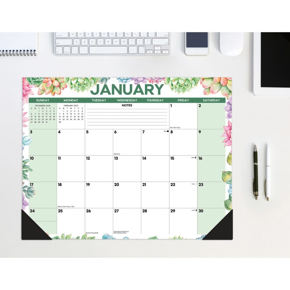 Succulent 22x17 2027 Desk Pad Main Product Image