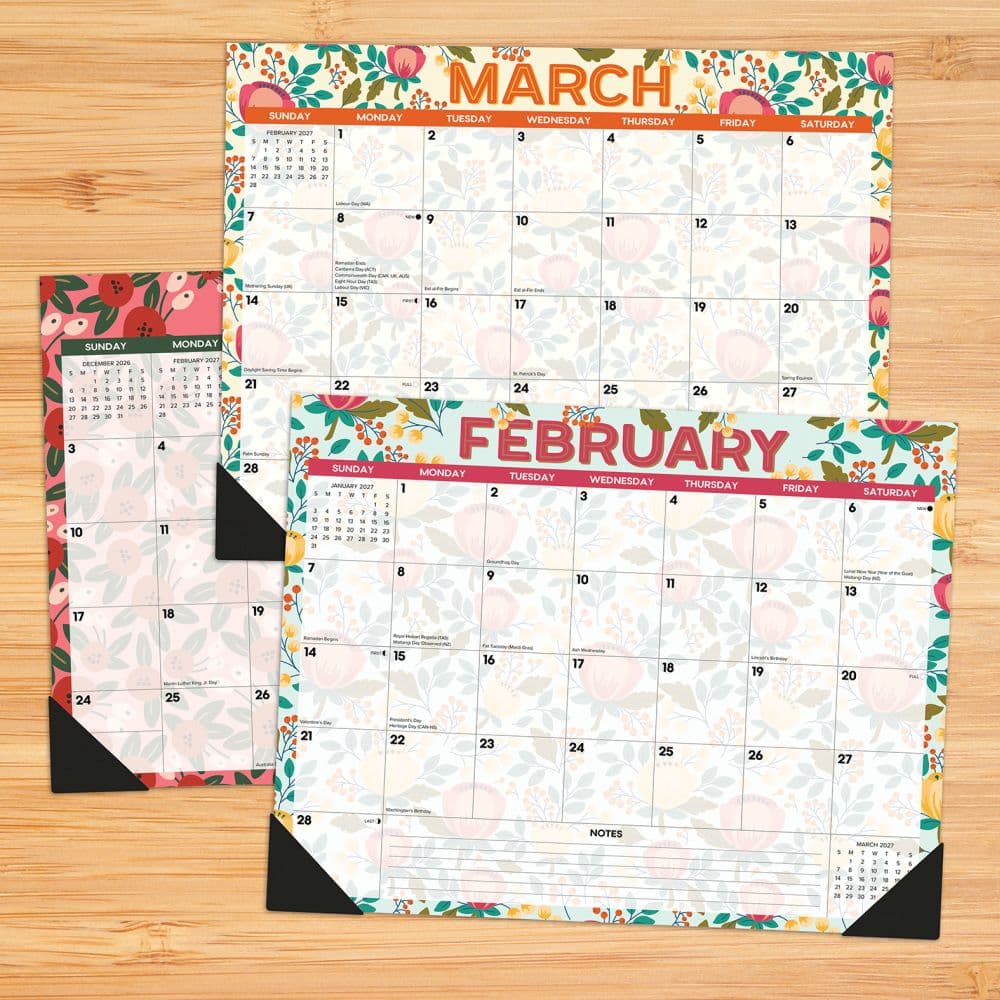Spring Floral Large 2027 Desk Pad First Alternate Image