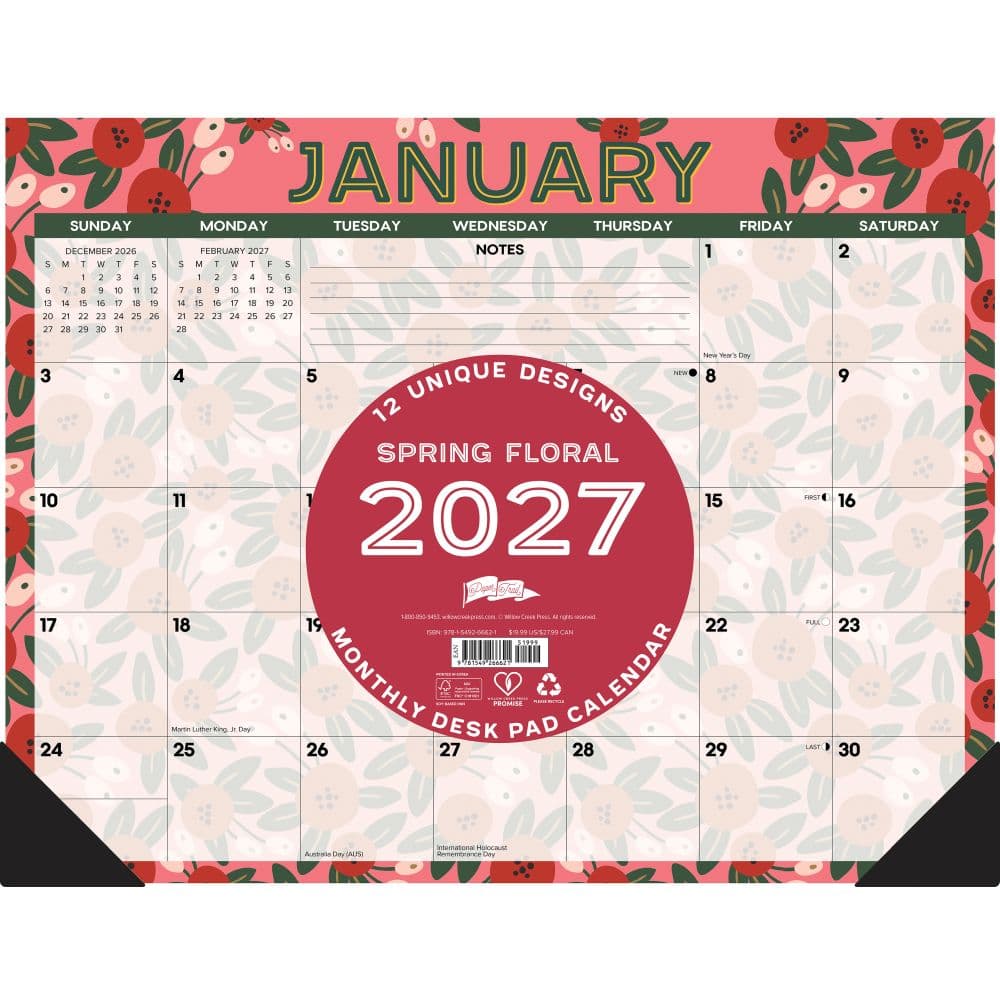 image Spring Floral Large 2027 Desk Pad Second Alternate Image