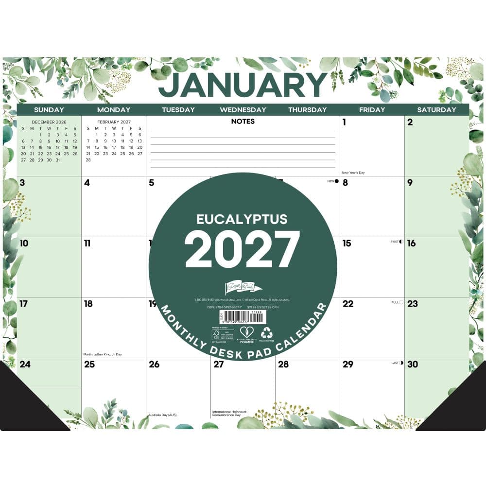 Eucalyptus 2027 Large Desk Pad Second Alternate Image