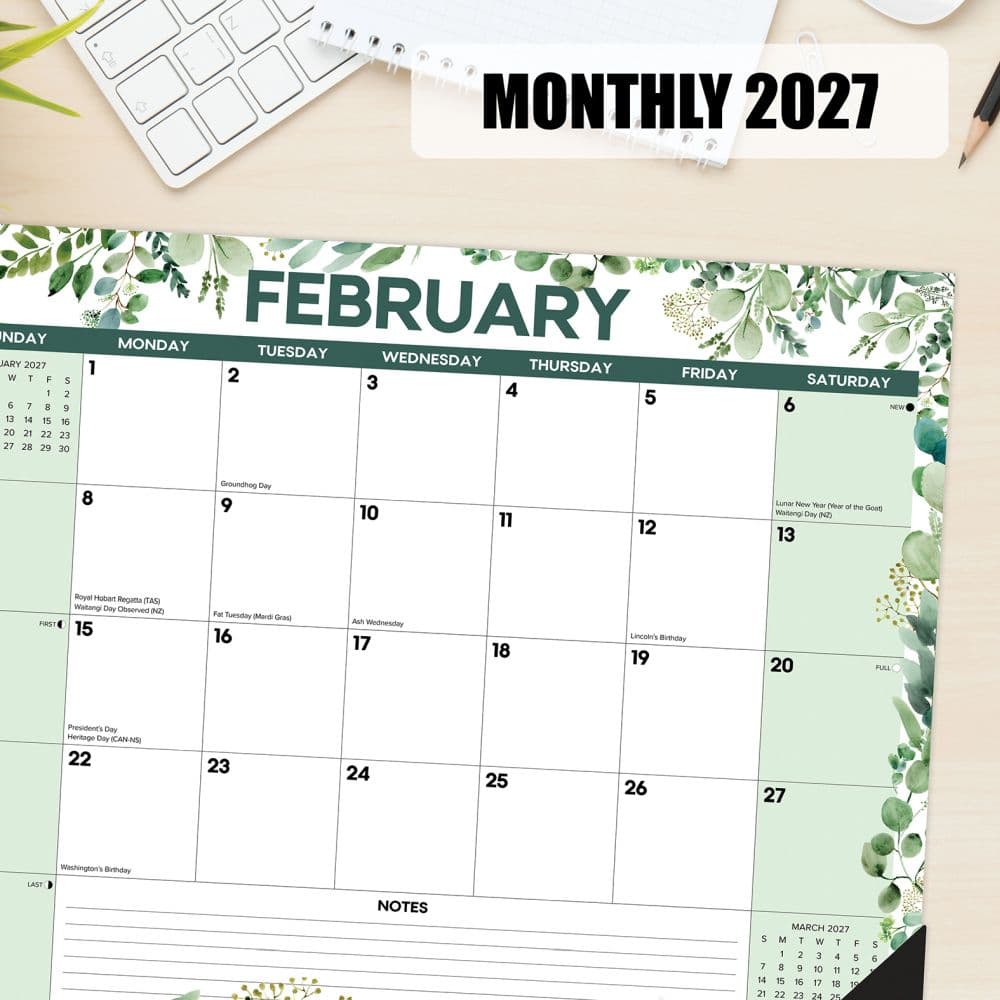 Eucalyptus 2027 Large Desk Pad Third Alternate Image