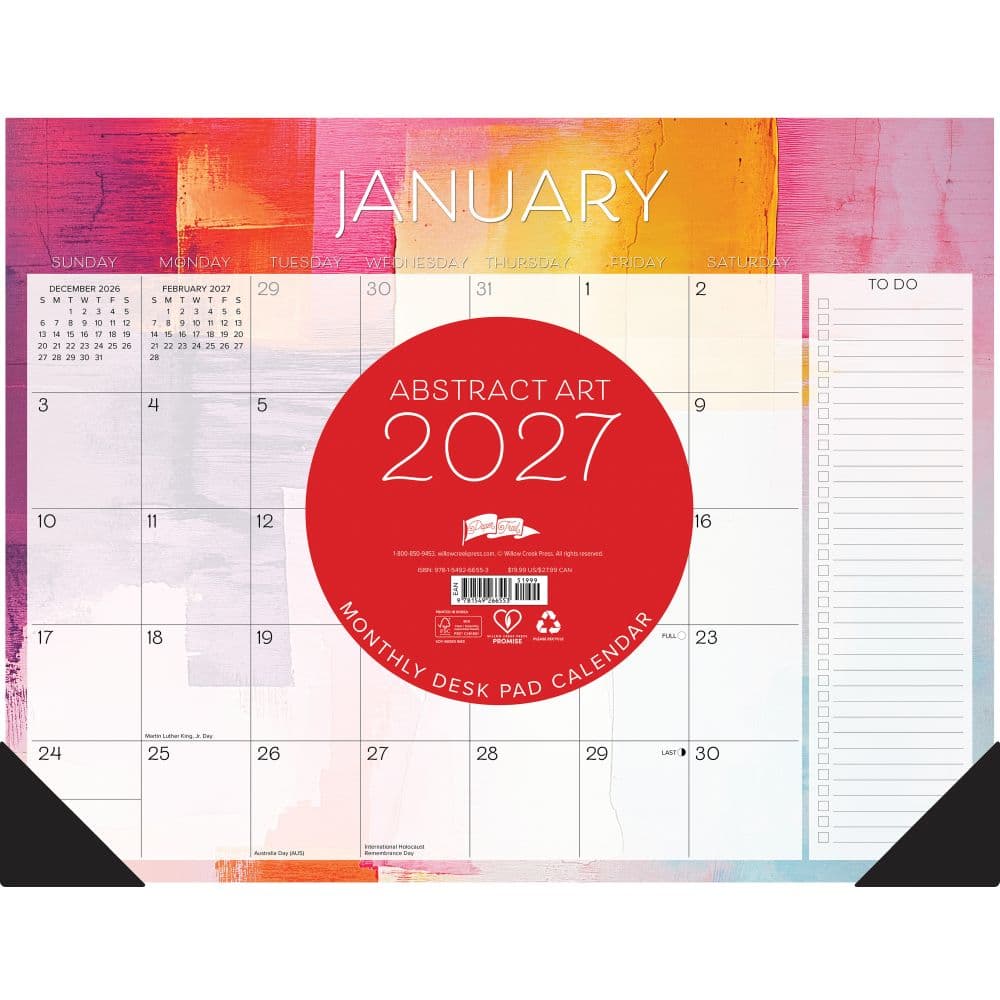 Abstract Art 2027 Monthly Desk Pad