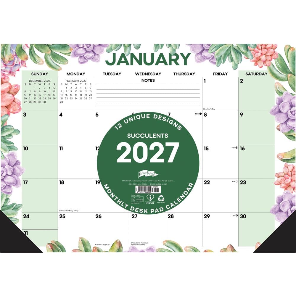 image Succulents 2027 Desk Pad Second Alternate Image