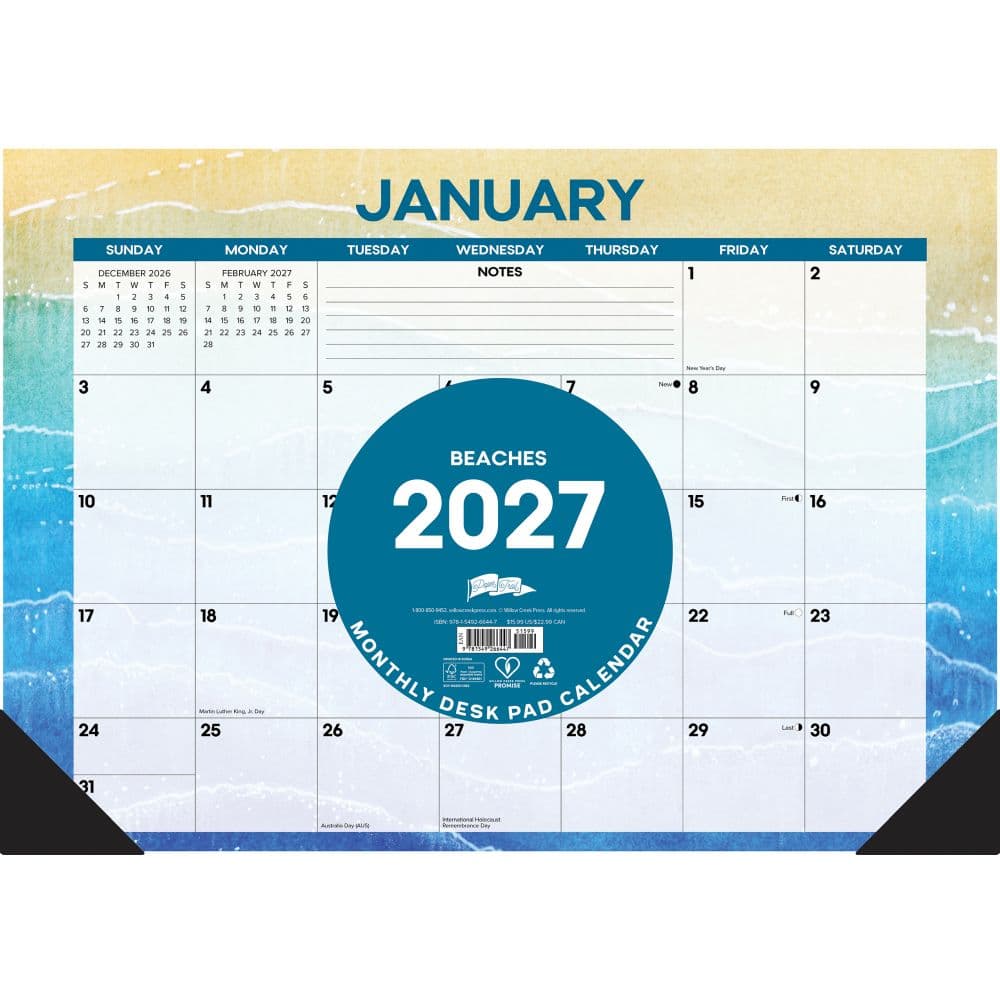 image Beach 17x12 2027 Small Desk Pad Second Alternate Image