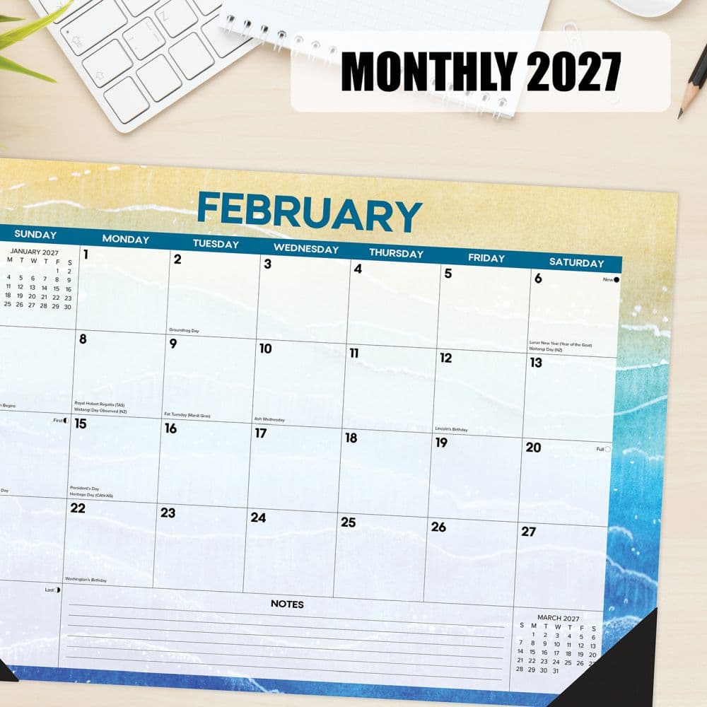 Beach 17x12 2027 Small Desk Pad Third Alternate Image