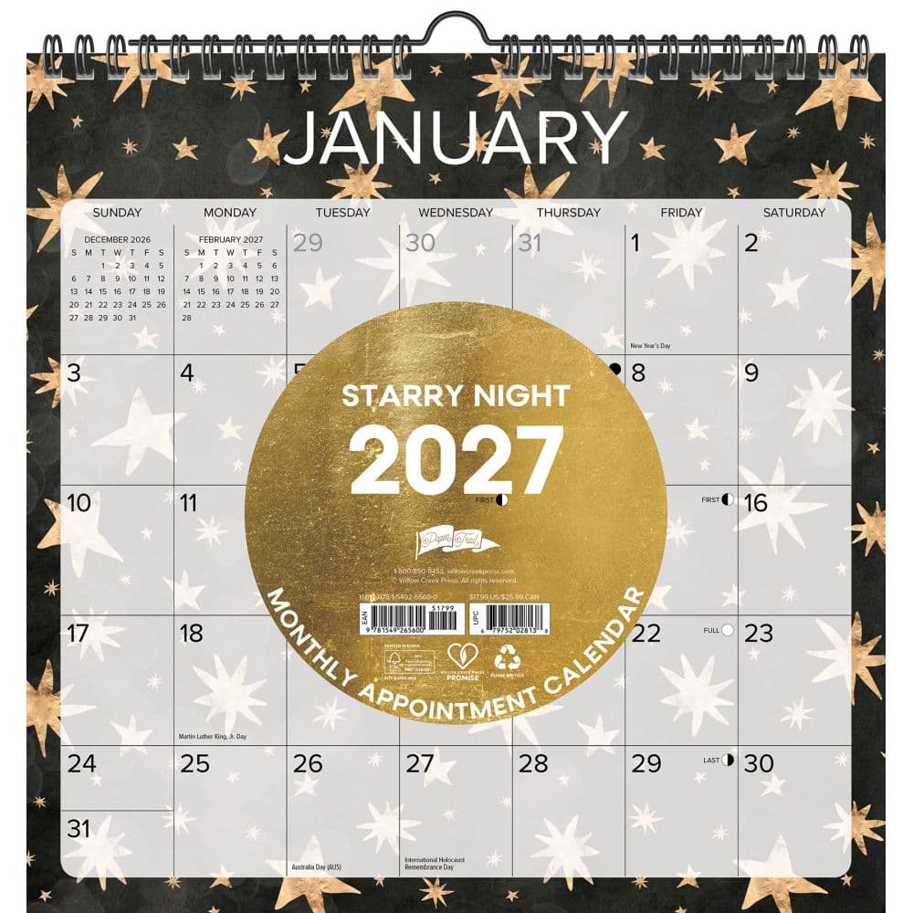 Starry Night Spiral Art 2027 Wall Calendar Main Product Image