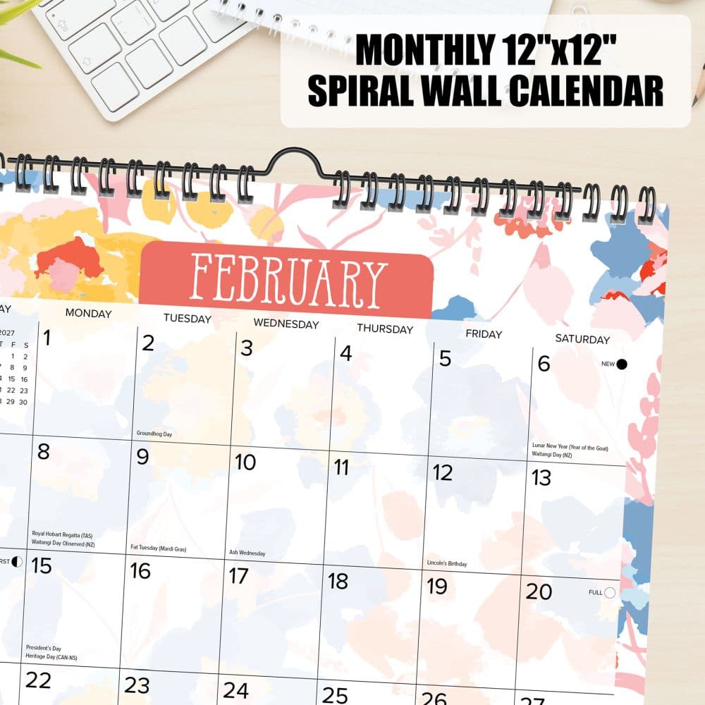 Meadow Flowers Spiral Art 2027 Wall Calendar Third Alternate Image