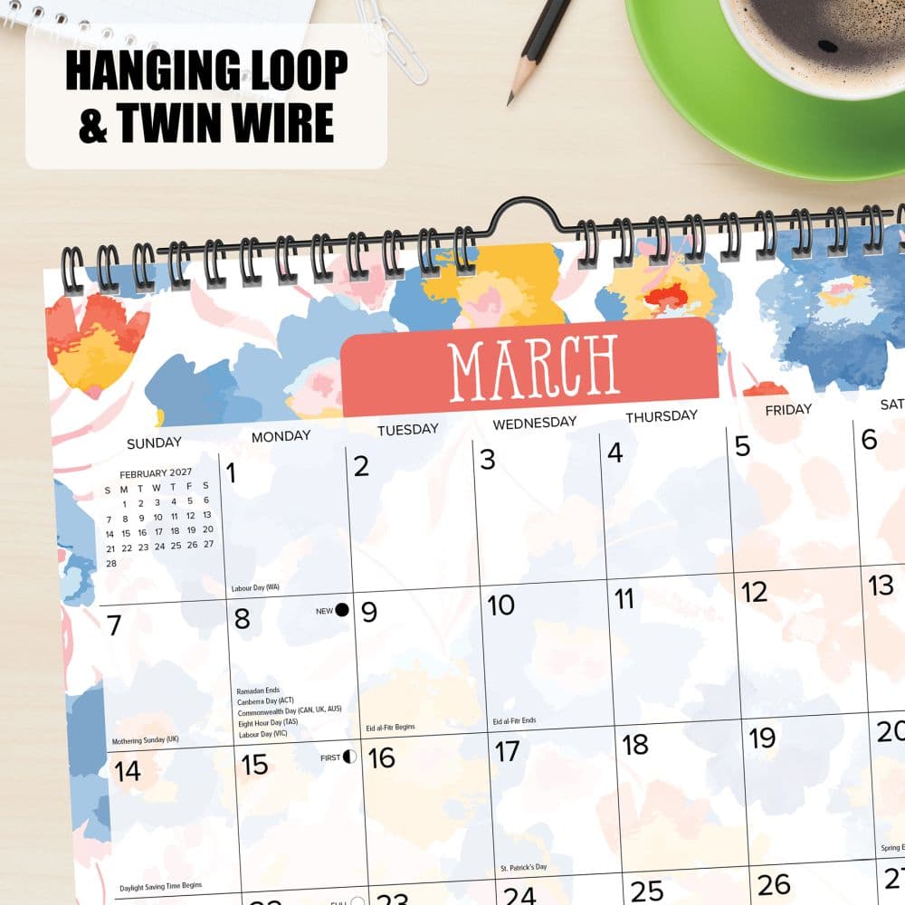 Meadow Flowers Spiral Art 2027 Wall Calendar Fourth Alternate Image