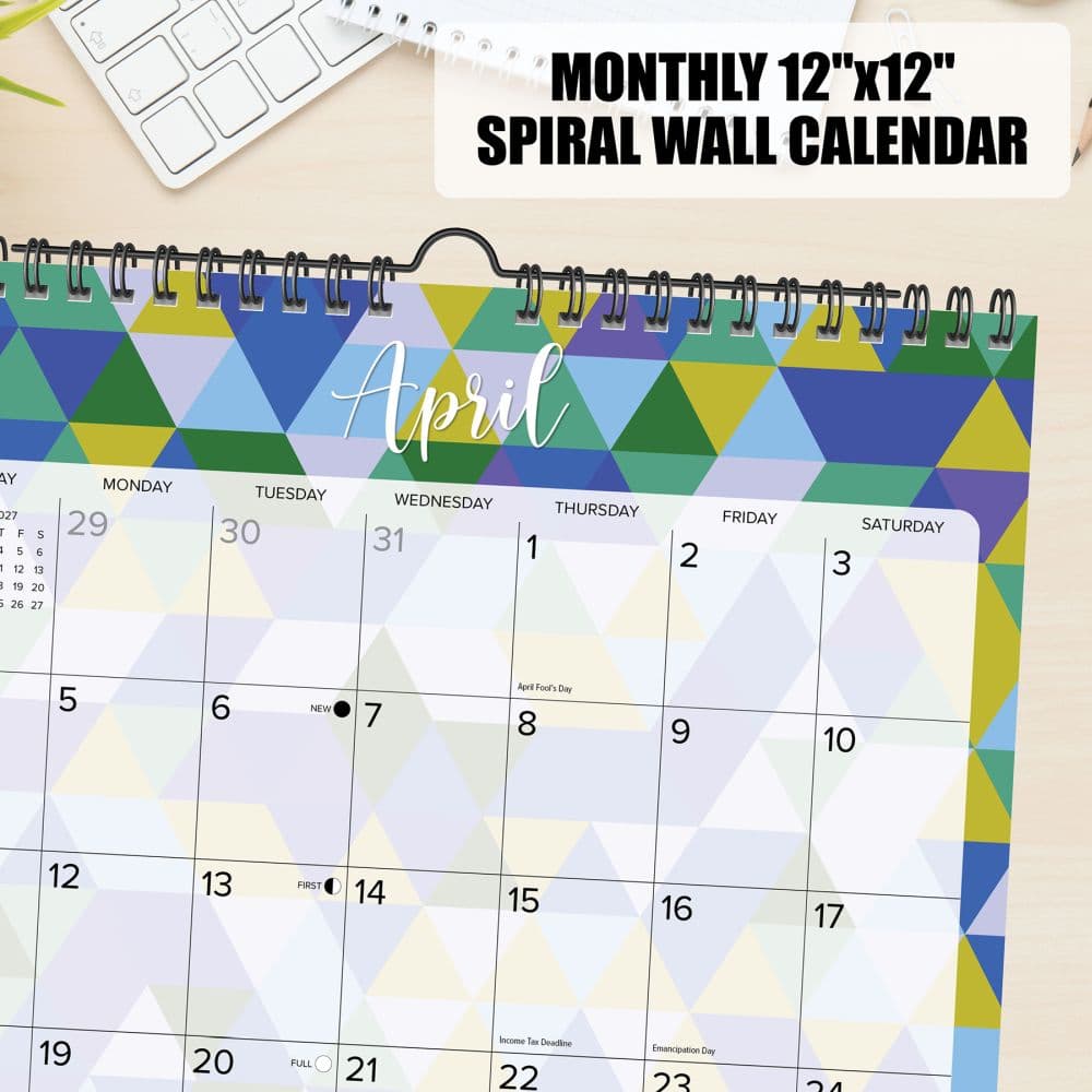 Geometric Spiral Art 2027 Wall Calendar Third Alternate Image