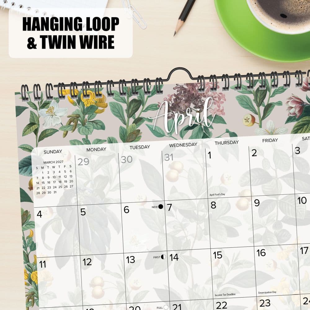 Botanical Nature Spiral Art 2027 Wall Calendar Fourth Alternate Image