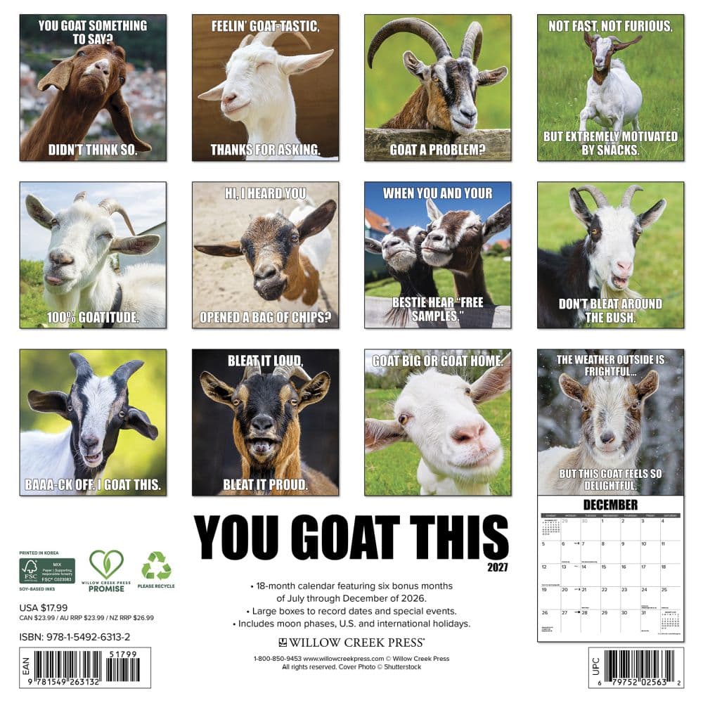 You Goat This 2027 Wall Calendar First Alternate Image