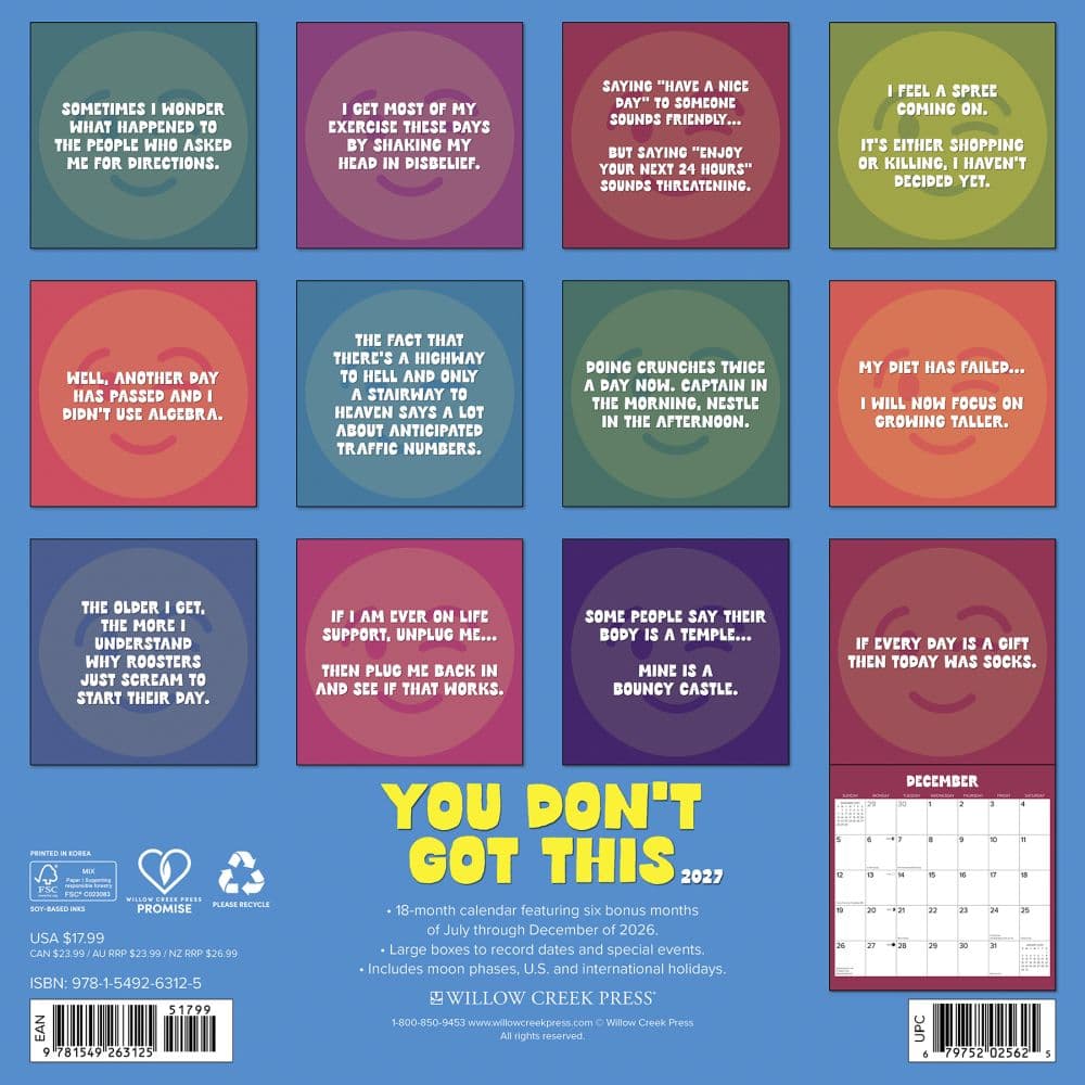 You Dont Got This 2027 Wall Calendar First Alternate Image