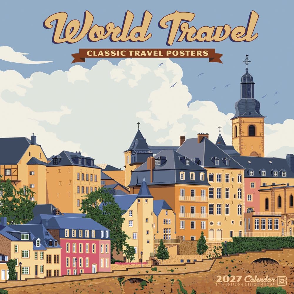 World Travel Classic Travel Posters 2027 Wall Calendar