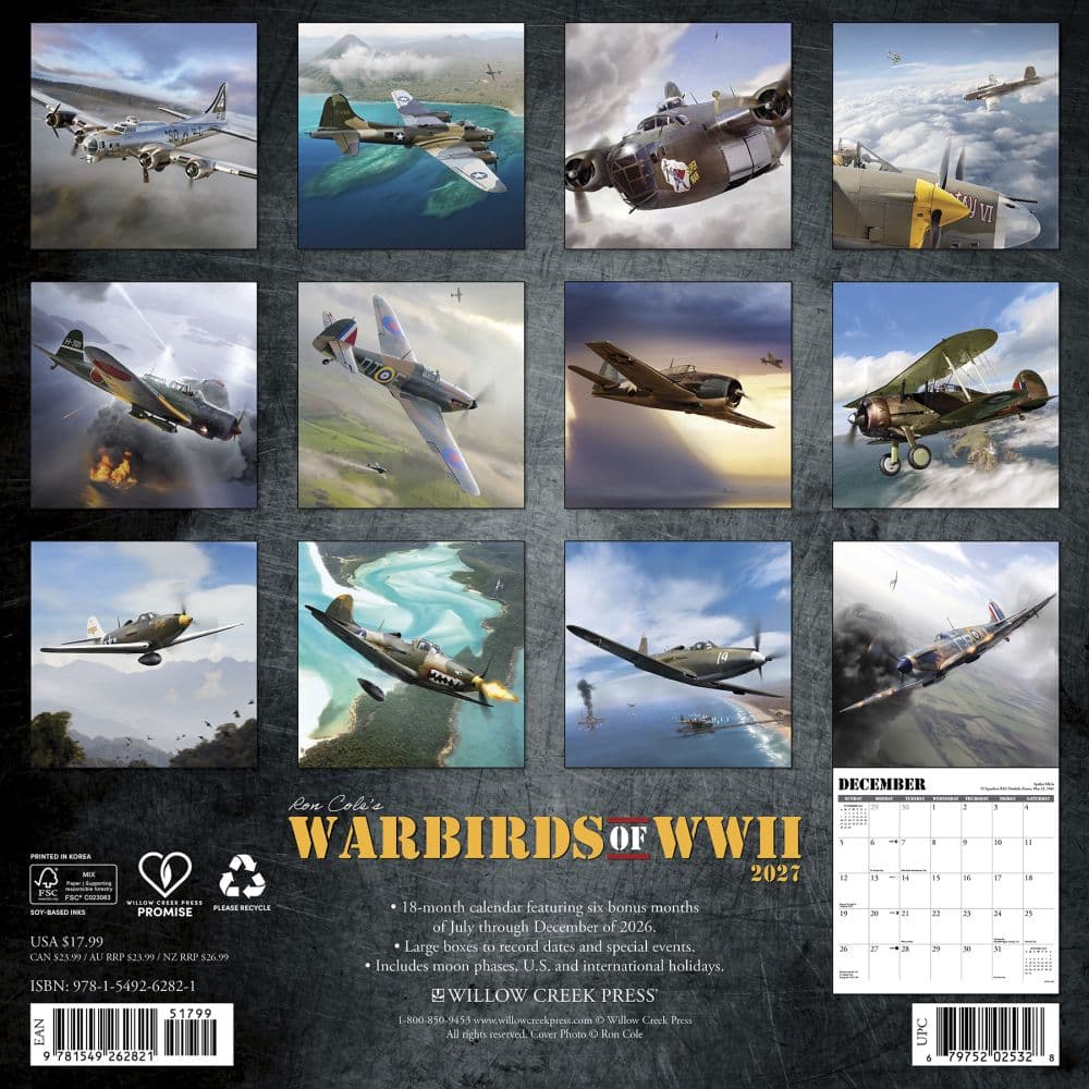 Warbirds of WWII 2027 Wall Calendar First Alternate Image