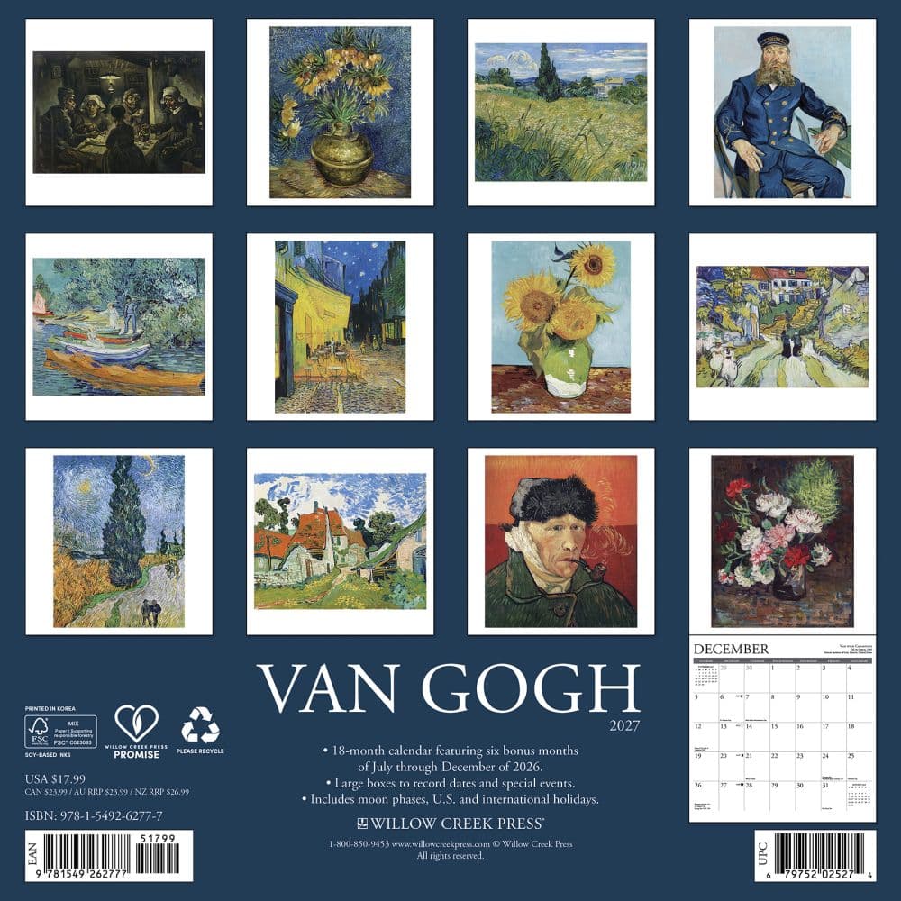 Van Gogh 2027 Wall Calendar First Alternate Image