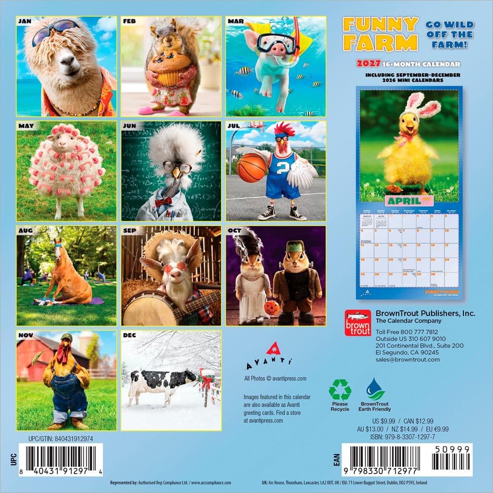 Avanti Funny Farm 2027 Mini Wall Calendar First Alternate Image